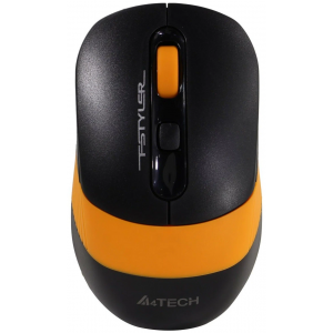 Мышь A4 Fstyler FG10S черный/оранжевый оптическая (2000dpi) silent беспроводная USB (4but), фото 