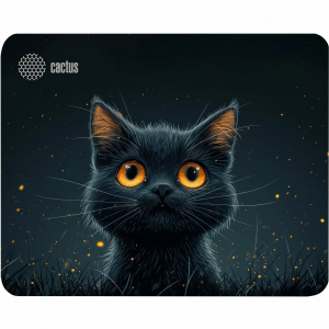Коврик для мыши Cactus Black Cat 250x200x3мм (CS-MPC-D09S), фото 