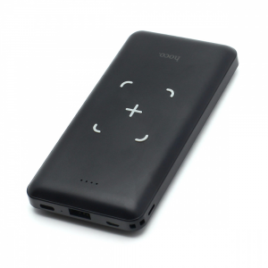 Внешний аккумулятор Powerbank HOCO J50 Surf, с беспроводной зарядкой, 2A, 10000 mAh, черный, фото 