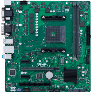 Материнская плата Asus PRO A520M-C II/CSM Soc-AM4 AMD A520 2xDDR4 mATX AC`97 8ch(7.1) GbLAN RAID+VGA+DVI+HDMI+DP, фото 