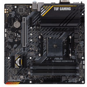 Материнская плата ASUS TUF GAMING A520M-PLUS II, AM4, AMD A520, 4xDDR4, 4xSATA, 1xM.2, 1xPCI-E 3.0 x16, 2xPCI-E x1, 1xHDMI, 1xDP, 1xVGA, 1x 1Gb LAN, 4xUSB 3.2 Gen 1, 2xUSB 2.0, 3x3.5 мм, 7.1, Micro-ATX, фото 