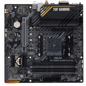 Материнская плата ASUS TUF GAMING A520M-PLUS WIFI, AM4, AMD A520, 4xDDR4, 4xSATA, 1xM.2, 1xPCIe 3.0 x16, 2xPCIe x1, 1xVGA, 1xHDMI, 1xDP, 1x 1Gb LAN, 2xUSB-A 3.2 Gen 1, 2xUSB-A 2.0, 3x3.5 мм, 7.1, mATX, фото 