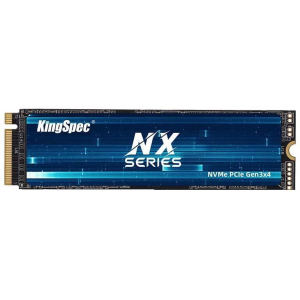 Твердотельный накопитель Kingspec SSD NX-128 2280, 128GB, M.2(22x80mm), NVMe, PCIe 3.0 x4, 3D TLC, R/W 2200/800MB/s, IOPs 380 000/320 000, TBW 125, DWPD 0.89 (3 года), фото 