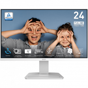 Монитор 23.8" MSI Pro MP2412W VA LED 1920x1080, 100 Гц, 250 кд/м², 16:9, 1xHDMI, 1xDP, белый, фото 