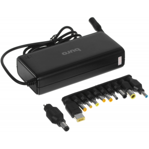 Блок питания Buro BUM-1187H90 ручной 90W 12V-24V 11-connectors от бытовой электросети LED индикатор, фото 