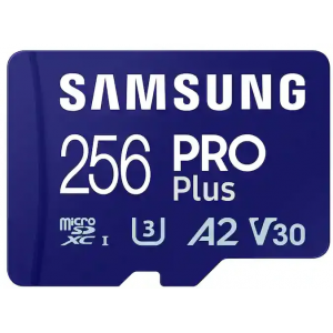 Флеш карта microSD 256GB SAMSUNG PRO PLUS microSDXC Class 10, UHS-I, A2 V30 U3 (SD адаптер) 160MB/s, фото 