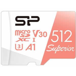 Флеш карта microSDXC 512GB Silicon Power SP512GBSTXDV3V1H Superior V30 A1 + adapter, фото 