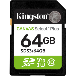 Карта памяти SDXC UHS-I U3 Kingston Canvas Select Plus 128 ГБ, 150 МБ/с, Class 10, SDS3/128GB, фото 