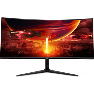 Монитор/ ACER ED343CURJ0bmiippx 34'', Curved 1000R Black, 21:9, VA, 3440x1440, 1 / 4ms, 300cd, 120Hz, 2xHDMI(2.0) + 2xDP(1.2)  + SPK + Audio out, Speakers 3Wx2, sync: FreeSync Premium, hdr: HDR 10,, фото 