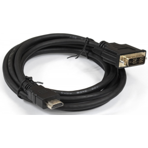 Кабель Exegate EX284894RUS HDMI-DVI ExeGate EX-CC-HDMIM-DVIM-3.0 (19M/19M, single link, 3м, позолоченные контакты), фото 