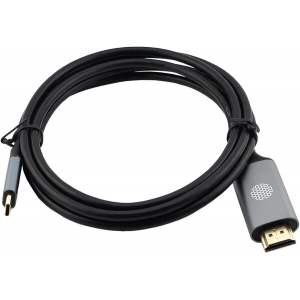 Кабель аудио-видео Cactus CS-USBC-HDMI-2-2 USB Type-C (m)/HDMI (m) 2м. позолоч.конт. черный, фото 