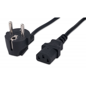 Кабель питания Гарнизон GPC-186-0.5-1.8M, Schuko-C13, 3x0.5мм2, 6A, CCA, с заземлением, 1.8м, черный, пакет, фото 