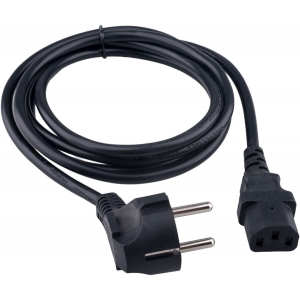 Кабель питания Гарнизон GPC-186-0.75-3M, Schuko- C13, 3x0.75мм2, 10А, CCA, с заземлением, 3м, черный, пакет, фото 