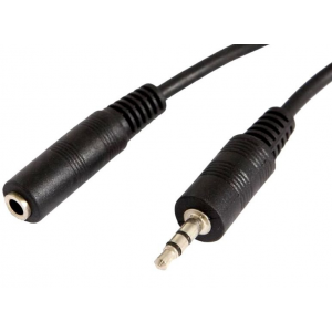 Кабель аудио Buro Jack 3.5 (m)/Jack 3.5 (f) 2м. черный (BAAC003-2), фото 