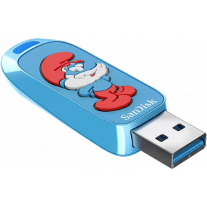 Флеш Диск SanDisk Smurfs 128Gb , USB3.2, синяя, фото 