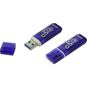Флеш Диск USB 3.0 Flash Drive 16GB Smartbuy Glossy series Dark Blue (SB16GBGS-DB), фото 