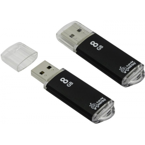 Флешка USB Smartbuy USB 2.0 8Gb V-Cut Black, фото 