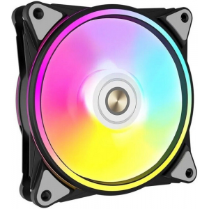 Вентилятор в корпус ALSEYE HALO PRO B-P (rubber screw) FAN 120mm, hydraulic, 800~2100rpm, max 51.87CFM, max 26dBA, ARGB. PWM, Black, RTL, фото 
