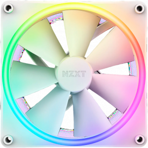 Кулер для корпуса ПК/ Case Cooler NZXT F140 RGB Duo (140x140x25mm, 4-pin PWM, RGB, 84.75CFM, 36dBA, 1800RPM, White), фото 