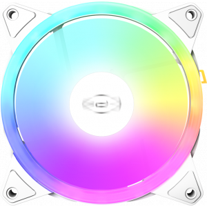 Кулер для корпуса Case Cooler PCCooler F3 T120 ARGB WH (120x120x25mm, 4-pin PWM, ARGB, 46CFM, 21.6dBA, 1800RPM, White), фото 