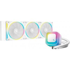 Система водяного охлаждения Deepcool LE360 PRO Wh ARGB Soc-AM5/AM4/1200/1700/1851 белый 4-pin 19-33dB Al 300W 1817gr Ret (R-LE360PRO-WHAMMC-G-1), фото 