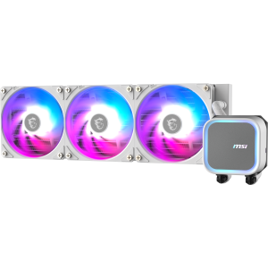 Жидкостная система охлаждения MSI MAG CORELIQUID A13 360 White 3 x ARGB Gen2 Fan, ARGB Gen2 Block, Color Box, LGA1700, 1851, AM5, фото 