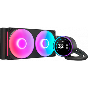 Система жидкостного охлаждения для ПК/ Water Cooling System NZXT Kraken Elite 280 RGB (250W, 280mm, LED temp., Black/ Fans: 2x140mm, 98.61CFM, 34.5dBA, 2000RPM/ Pump height 65mm, 2800RPM, Rad thickness 27mm/ S: 1851, 1700, 1200, 115X, AM5, AM4), фото 