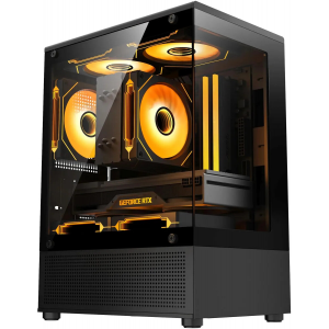 Корпус Accord ACC-UE2B TG OFFICE PRO черный без БП mATX 2xUSB2.0 1xUSB3.0 1xUSB3.1 audio, фото 