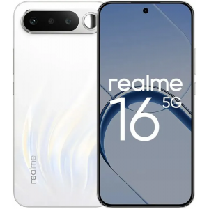 Смартфон Realme RMX5171 16 5G 256Gb 8Gb белый моноблок 3G 4G 6.74" 720x1600 Android 16 32Mpix 802.11 a/b/g/n/ac NFC GPS GSM900/1800 GSM1900, фото 