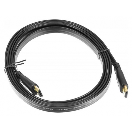Кабель аудио-видео Buro Flat HDMI (m)/HDMI (m) 2м. черный (BHP HDMI 2), фото 