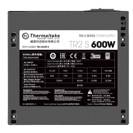 Блок питания 600W Thermaltake TR2 S (TRS-0600NPCWEU), фото , изображение 9