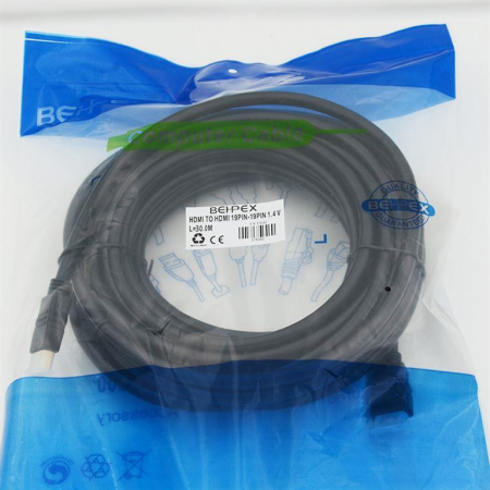 Кабель аудио-видео BEHPEX HDMI (m)/HDMI (m) 20м. черный, фото 