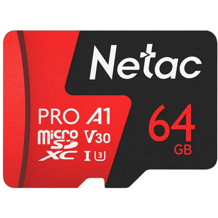 Карта памяти 64Gb Netac P500 Extreme Pro + SD адаптер  (NT02P500PRO-064G-R), фото 