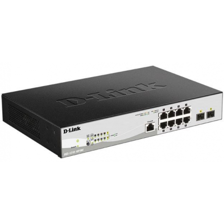 Коммутатор D-Link DGS-1210-10P/ME 8G 2SFP 8PoE управляемый, фото 