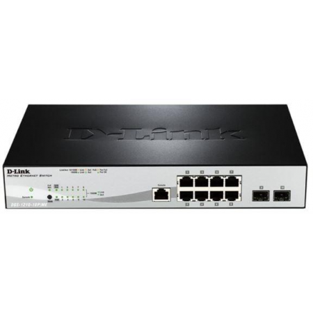 Коммутатор D-Link DGS-1210-10P/ME 8G 2SFP 8PoE управляемый, фото , изображение 2