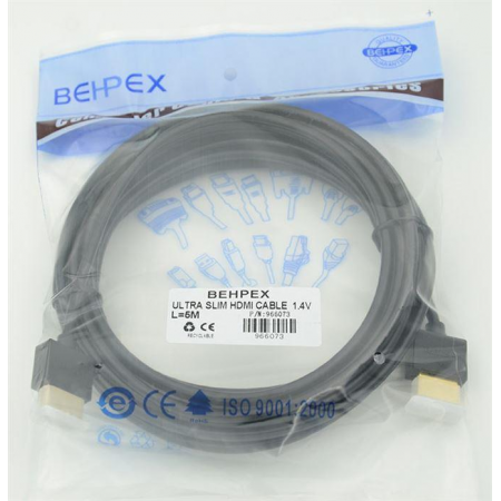Кабель BEHPEX HDMI (m)/HDMI (m) 5м. Позолоченные контакты, фото 