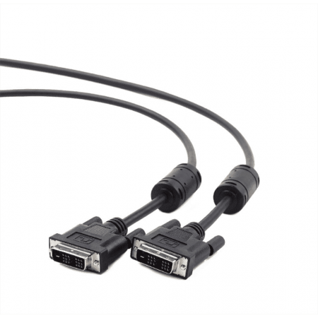 Кабель DVI-D dual link Cablexpert CC-DVI2-BK-15, 25M/25M, 4.5м, черный, экран, феррит.кольца, пакет, фото 