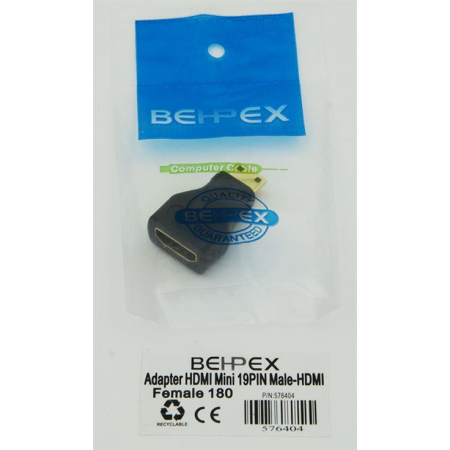 Переходник аудио-видео BEHPEX HDMI (f)/Mini HDMI (m), фото 