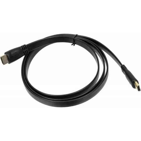 Кабель аудио-видео High Speed ver.1.4 Flat HDMI (m)/HDMI (m) 1.5м. Позолоченные контакты черный, фото 