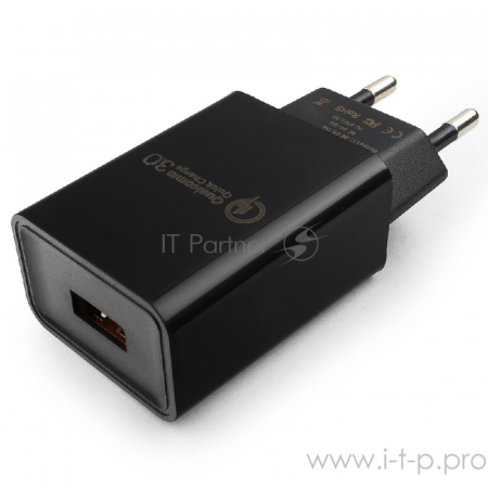Адаптер питания Cablexpert MP3A-PC-17, QC 3.0, 100/220V - 1 USB порт 5/9/12V, черный, фото , изображение 4