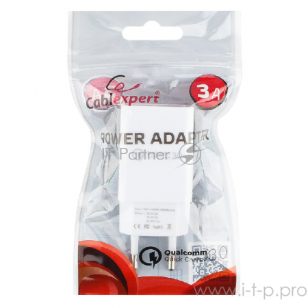 Адаптер питания Cablexpert MP3A-PC-16, QC 3.0, 100/220V - 1 USB порт 5/9/12V, белый, фото , изображение 7