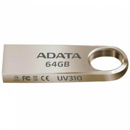 Флеш Диск 64GB ADATA UV210, USB 2.0, Металлич. Серебро, фото 