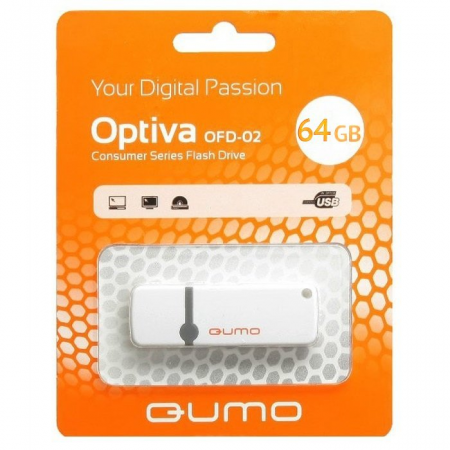 USB Flash накопитель 64Gb QUMO Optiva 02 White, фото 