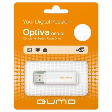 USB Flash накопитель   64Gb QUMO Optiva 01 White, фото 