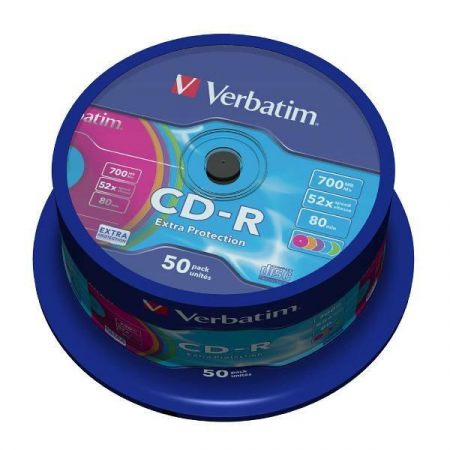CD-R 700Mb Verbatim 52x Cake box 50 Extra, фото , изображение 2