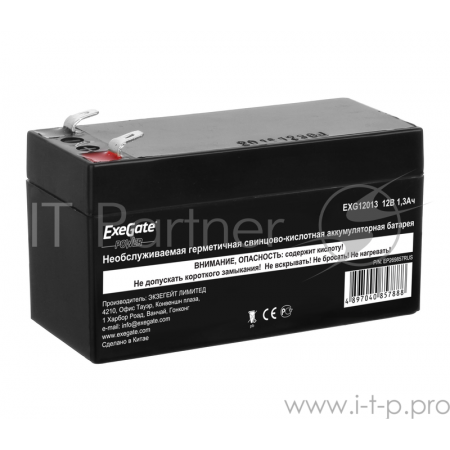 Батарея  ExeGate EX269857RUS GP12013/EXG12013 (12V 1.3Ah), клеммы F1, фото 