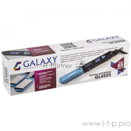 Щипцы GALAXY GL 4505 (Мощность 65Вт. Нагревательный элемент с защитой от перегрева. Пластины с керамич. покрытием. Сменные пластины: 89х27.5мм и 89х57мм. ЖК дисплей с индикацией температурных режимов. Регулятор температурных режимов. Шнур питания, вращающ, фото , изображение 6 Щипцы GALAXY GL 4505 (Мощность 65Вт. Нагревательный элемент с защитой от перегрева. Пластины с керамич. покрытием. Сменные пластины: 89х27.5мм и 89х57мм. ЖК дисплей с индикацией температурных режимов. Регулятор температурных режимов. Шнур питания, вращающ, фото , изображение 6