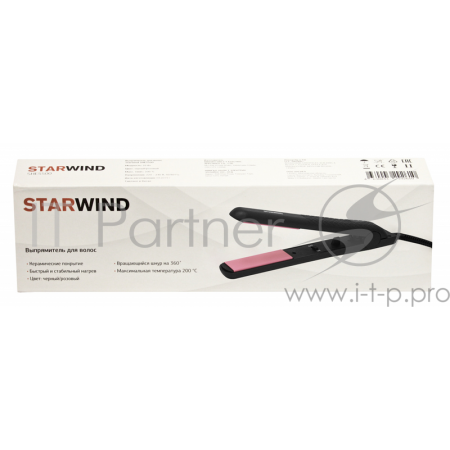 Выпрямитель Starwind SHE5500 25Вт черный/розовый (макс.темп.:200С), фото 