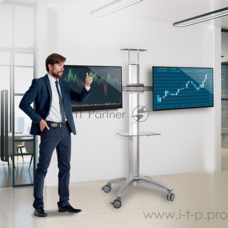 Подставка для телевизора Arm Media PT-STAND-15 (комплект из двух коробок) серебристый 26-65 макс.120кг напольный наклон, фото , изображение 4