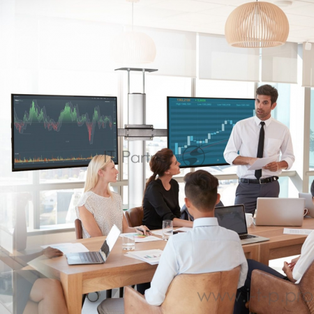 Подставка для телевизора Arm Media PT-STAND-15 (комплект из двух коробок) серебристый 26-65 макс.120кг напольный наклон, фото , изображение 2